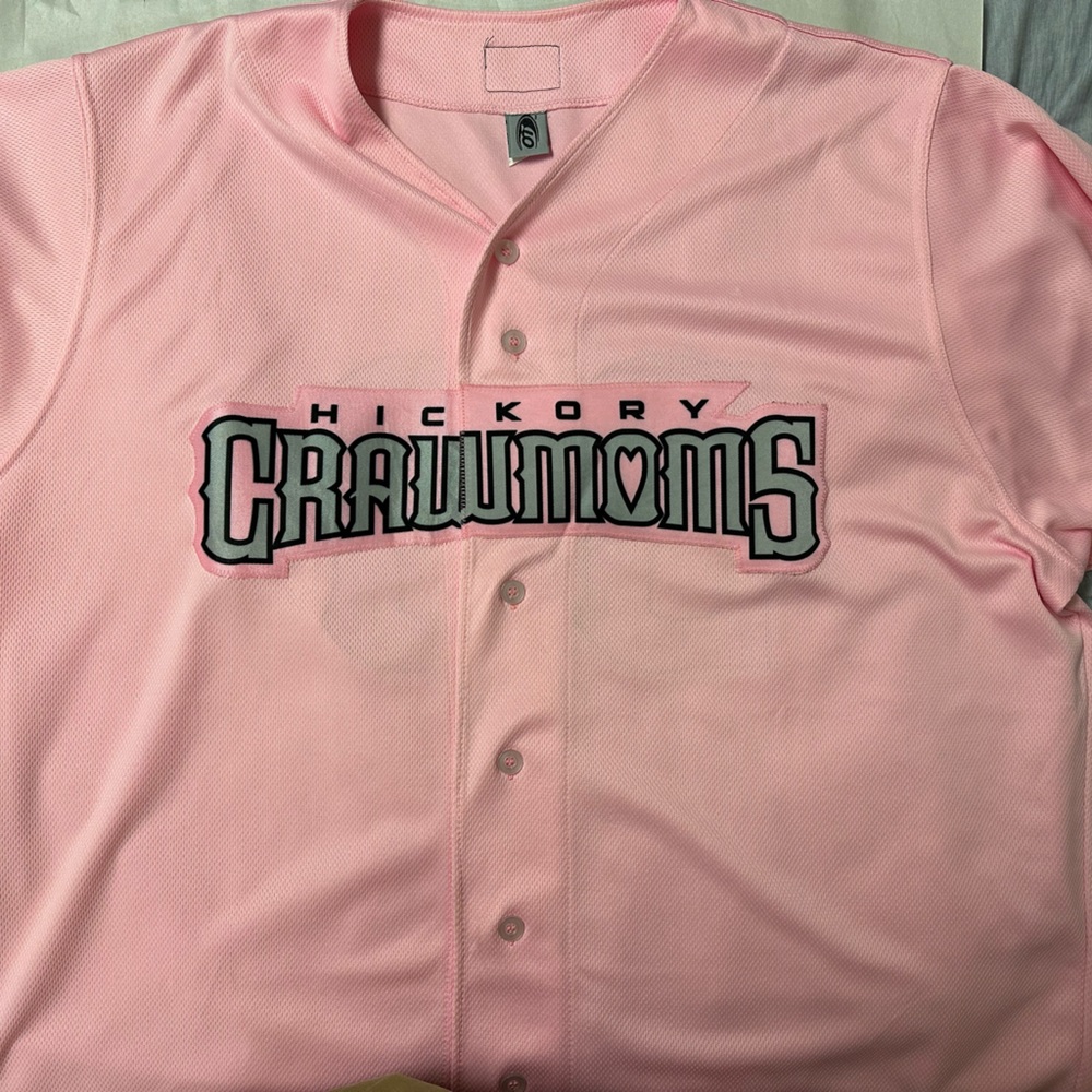 Hickory Crawdads Crawmoms MiLB Game Used Jersey OT Sports Pink Size 52 3XL‎ Pink